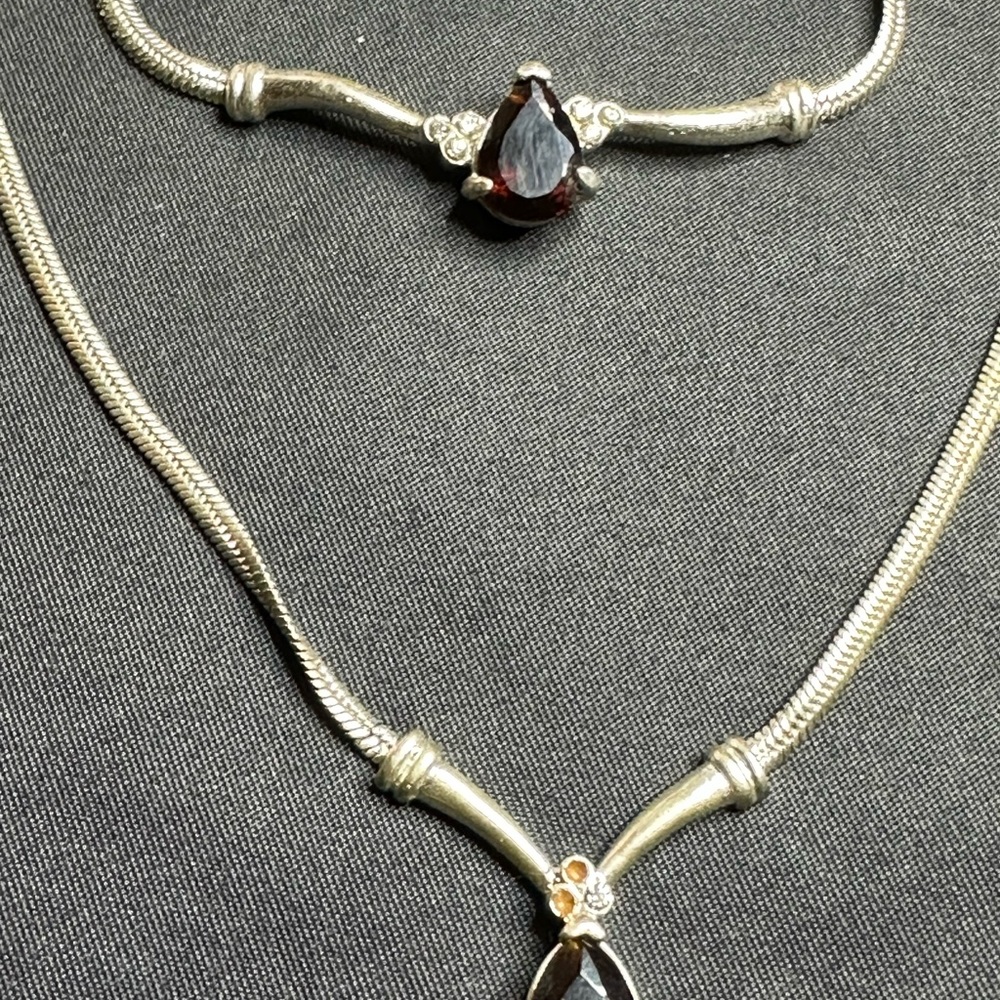 Silver and ruby necklace from Avon